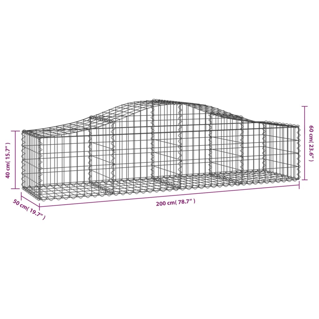 vidaXL Gabion Basket Arched Gabion Basket Planter for Flower Galvanized Iron