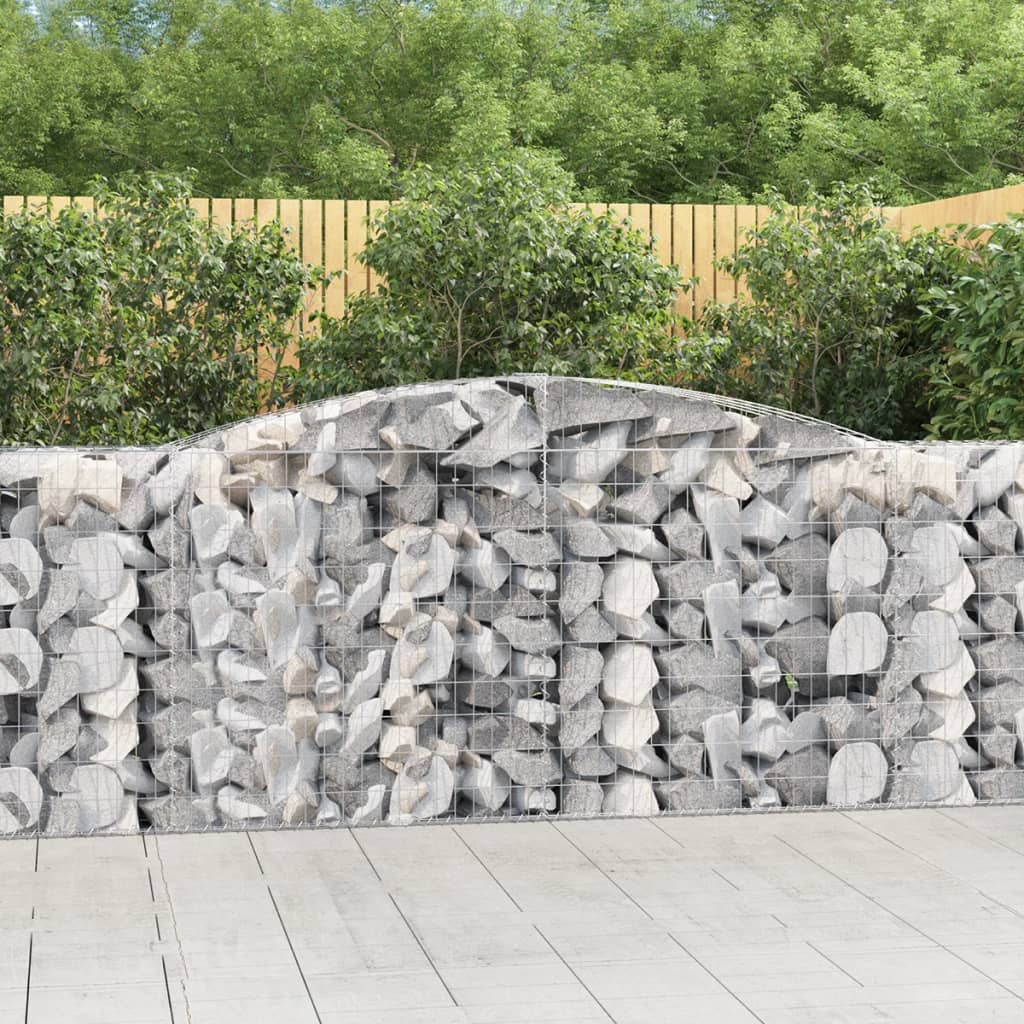 vidaXL Arched Gabion Baskets 5 pcs 157.5"x19.7"x39.4"/47.2" Galvanized Iron